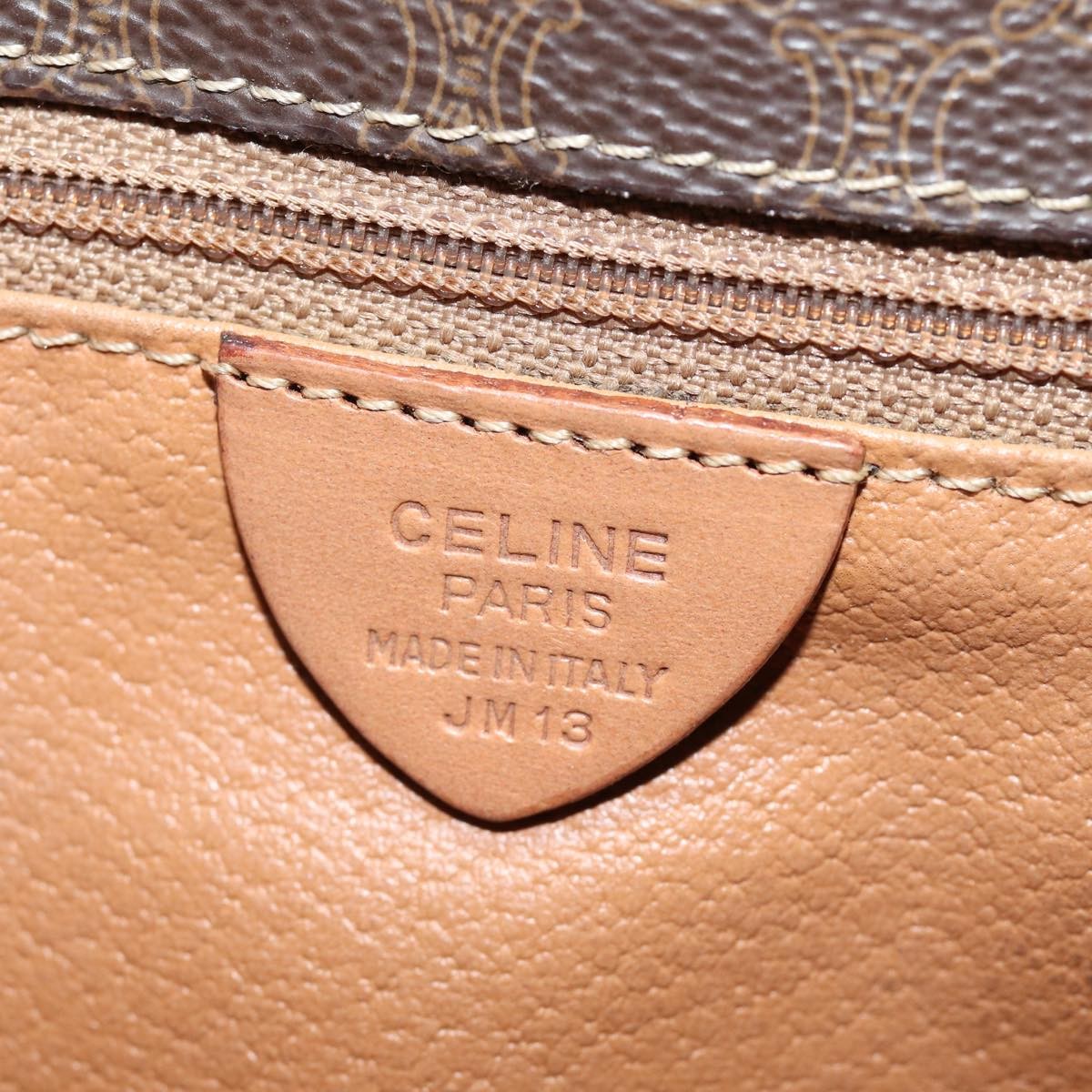 Celine Circle Logo Shoulder Bag Canvas Brown Canvas Shoulder Bag Bag