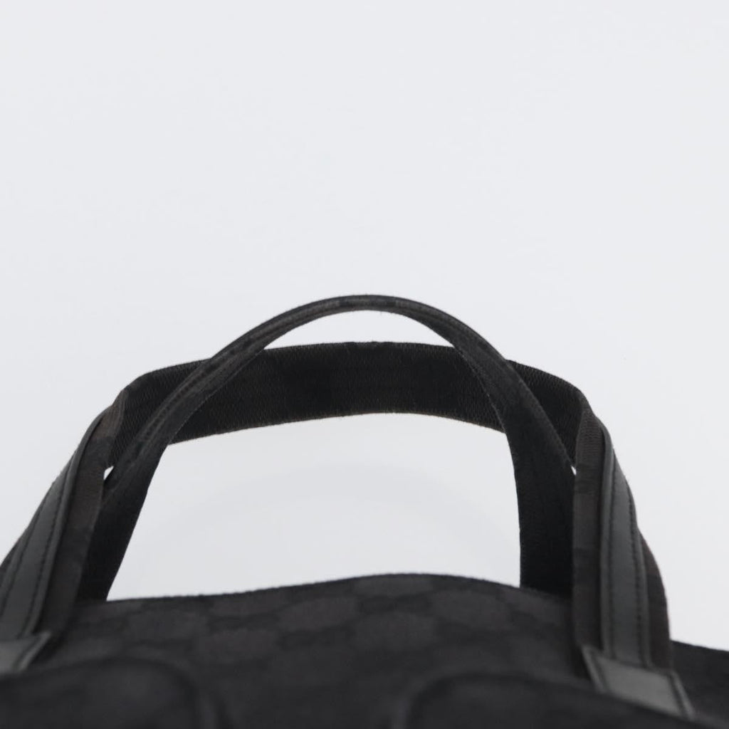 Gucci Double Pocket Tote Gg Canvas Black Canvas Handbag (Pre-Owned)