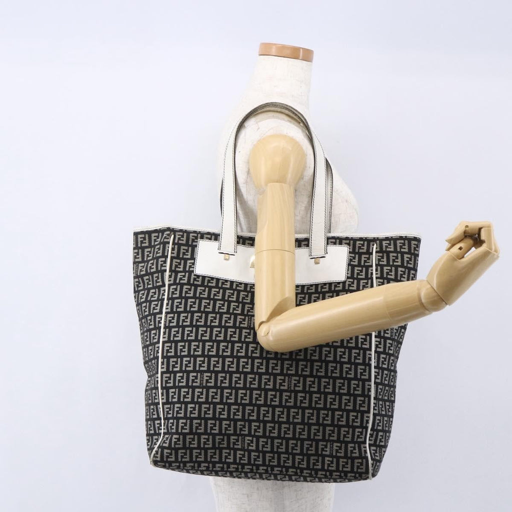 Fendi Zucca Tote Bag Canvas Black Canvas Tote Bag Bag