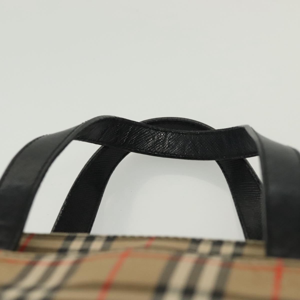 Burberry Nova Handbag Check Pattern Beige Canvas Bag