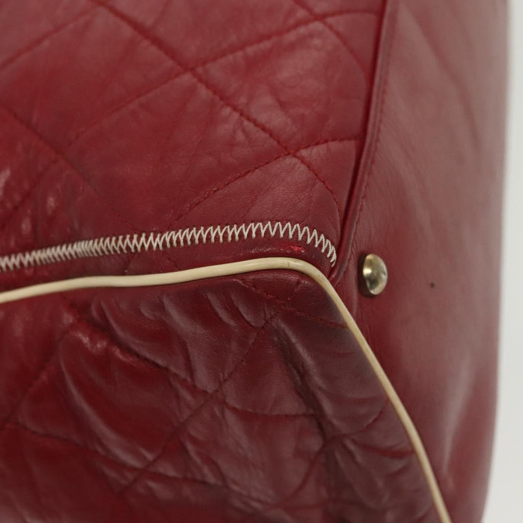 Chanel Vintage Reissue Chain Shopping Tote Leather Red Leather Bag