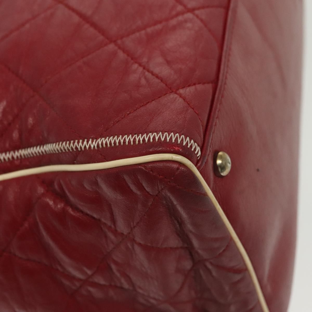 Chanel Vintage Reissue Chain Shopping Tote Leather Red Leather Bag