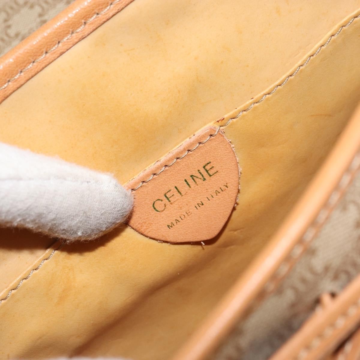 Celine Vintage Macadam Shoulder Bag Canvas And Leather Beige Canvas Shoulder Bag Bag