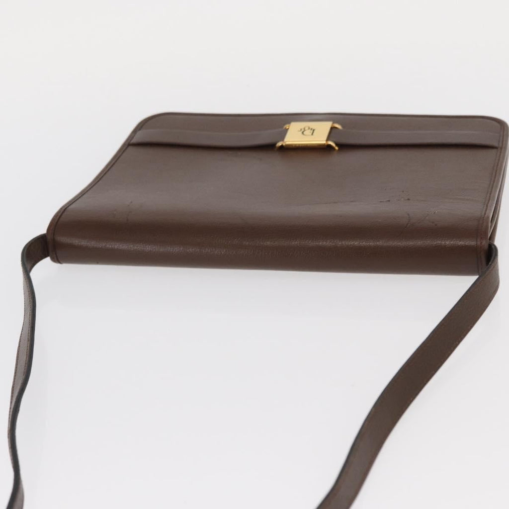 Christian Dior Vintage Shoulder Bag Leather Brown Leather Shoulder Bag Bag (Pre-Owned)