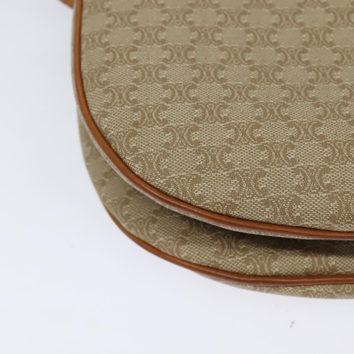 Celine Macadam Shoulder Bag Pvc Leather Beige Canvas Bag