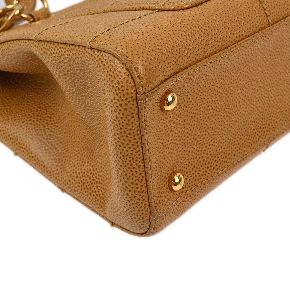 Chanel Vintage Chocolate Bar Zip Around Tote Quilted Calfskin Beige Leather Tote Bag Bag