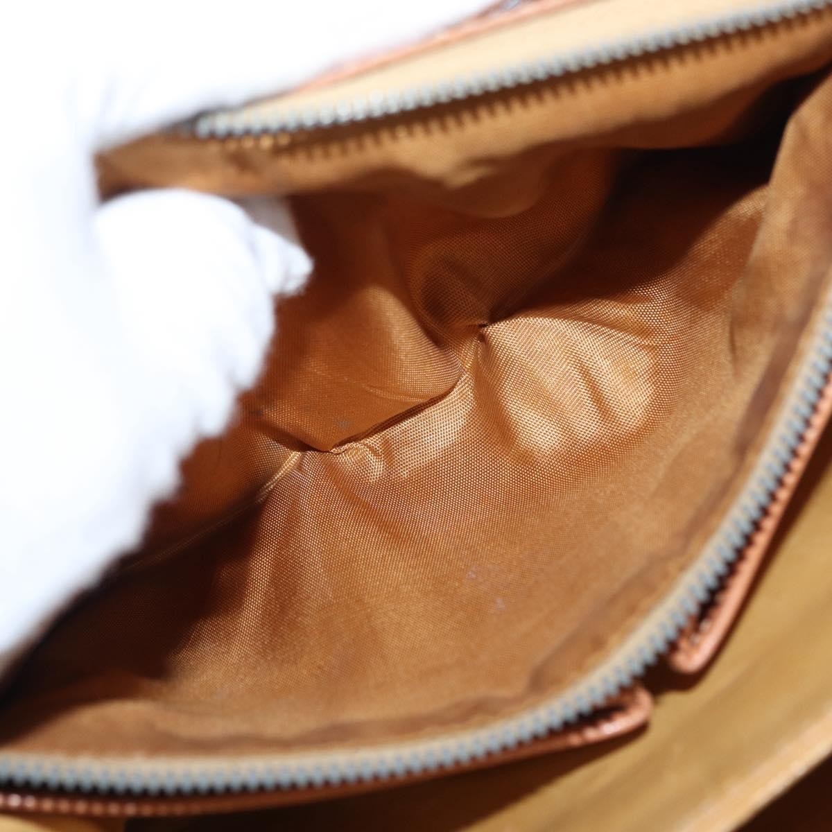 Celine Vintage Macadam Shoulder Bag Canvas Brown Canvas Shoulder Bag Bag