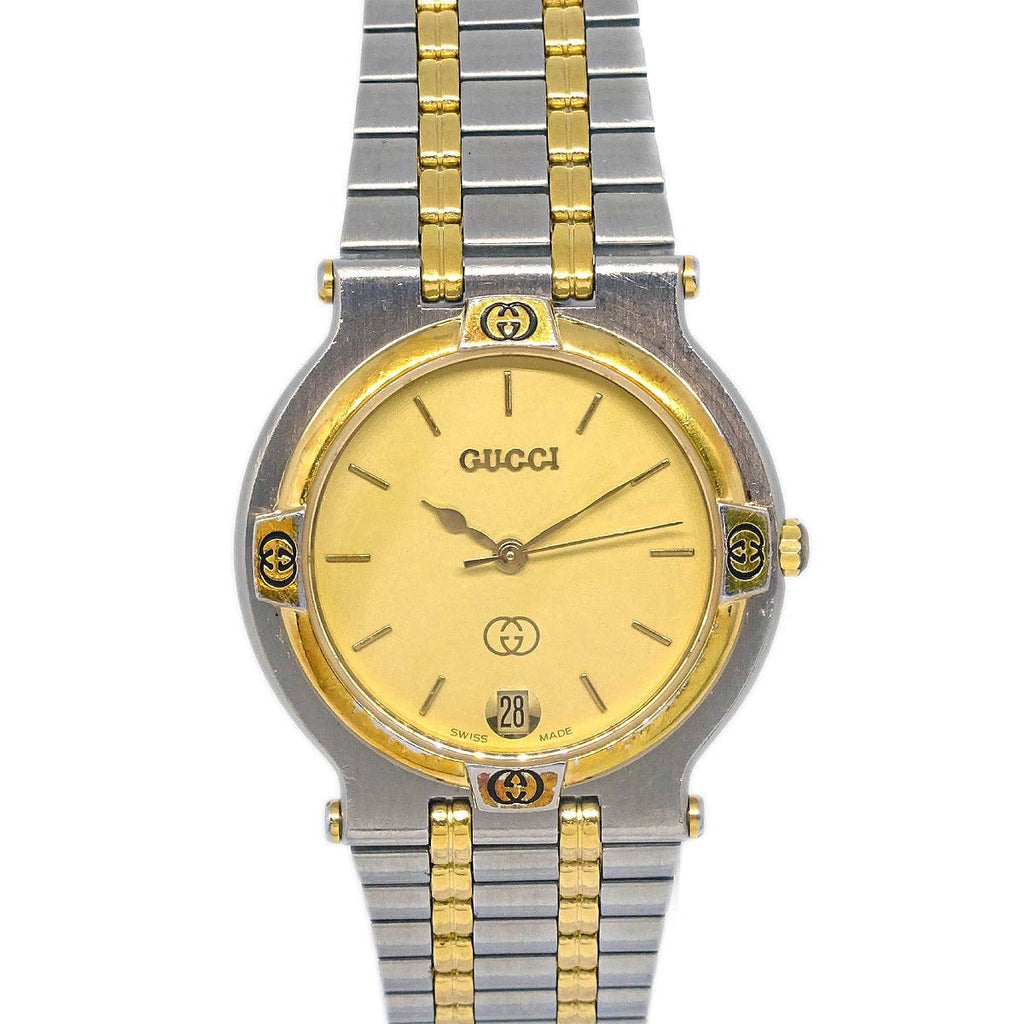 Gucci 9000L Quartz Watch Stainless Steel With Plated Metal Watch (Pre-Owned)