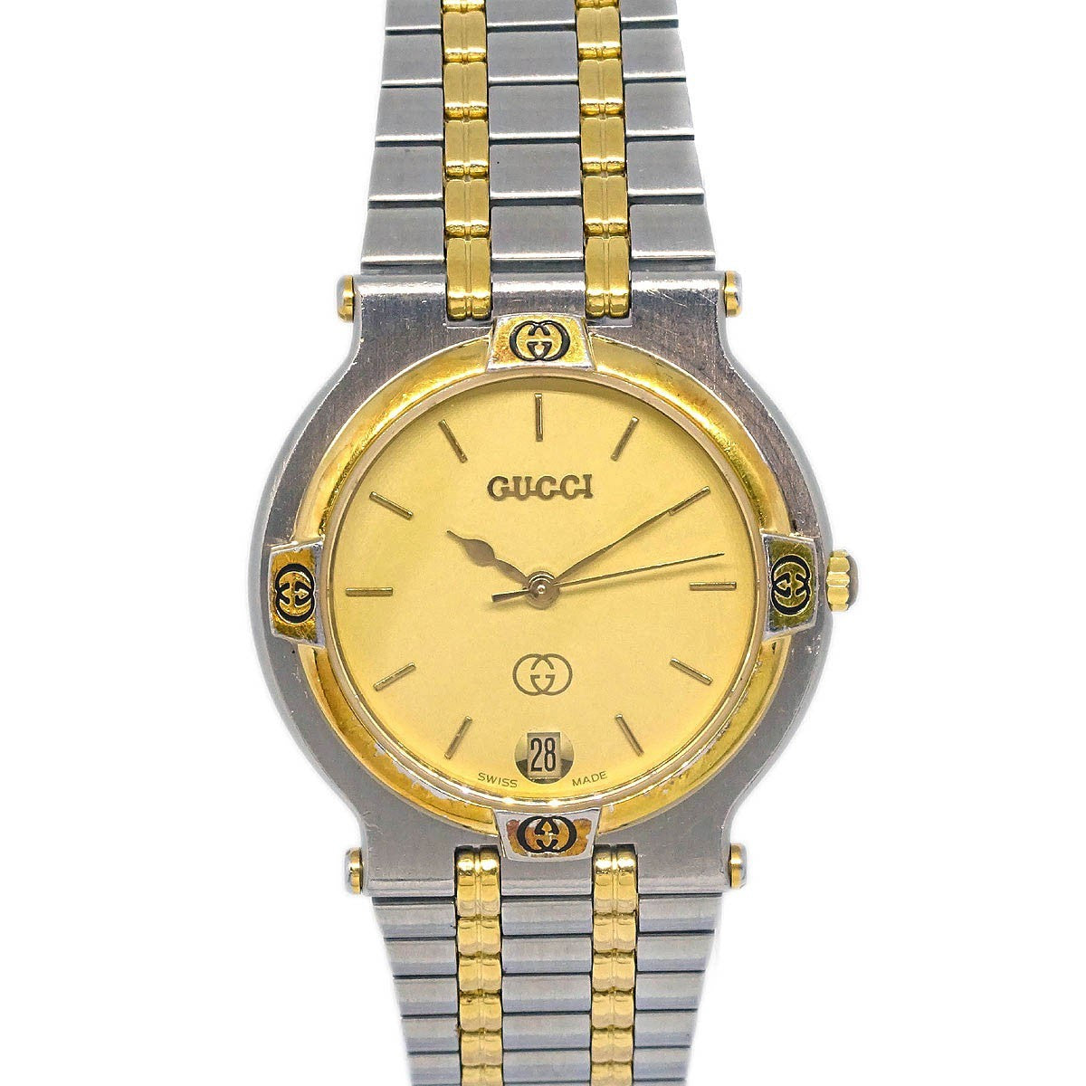 Gucci 9000L Quartz Watch Stainless Steel With Plated Metal Watch (Pre-Owned)