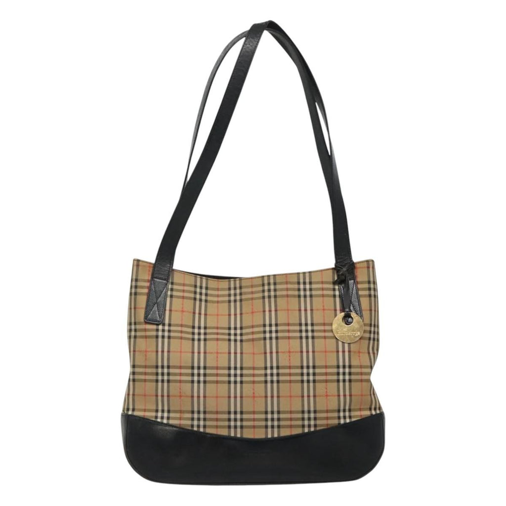 Burberry Nova Check Tote Canvas And Leather Beige Canvas Tote Bag