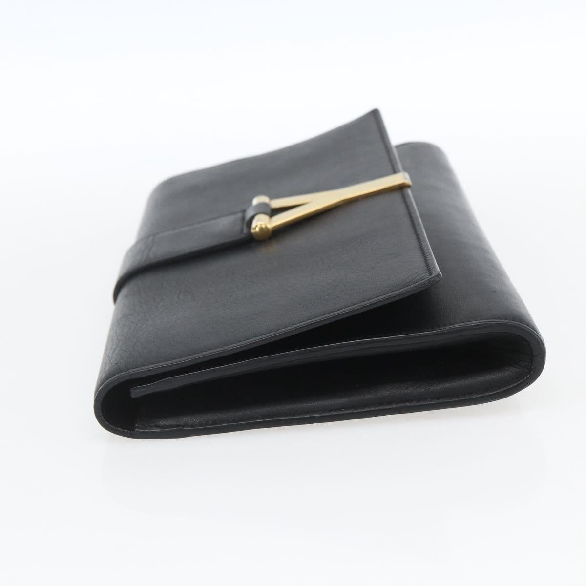 Saint Laurent Chyc Clutch Leather Black Leather Clutche & Pouche Bag (Pre-Owned)