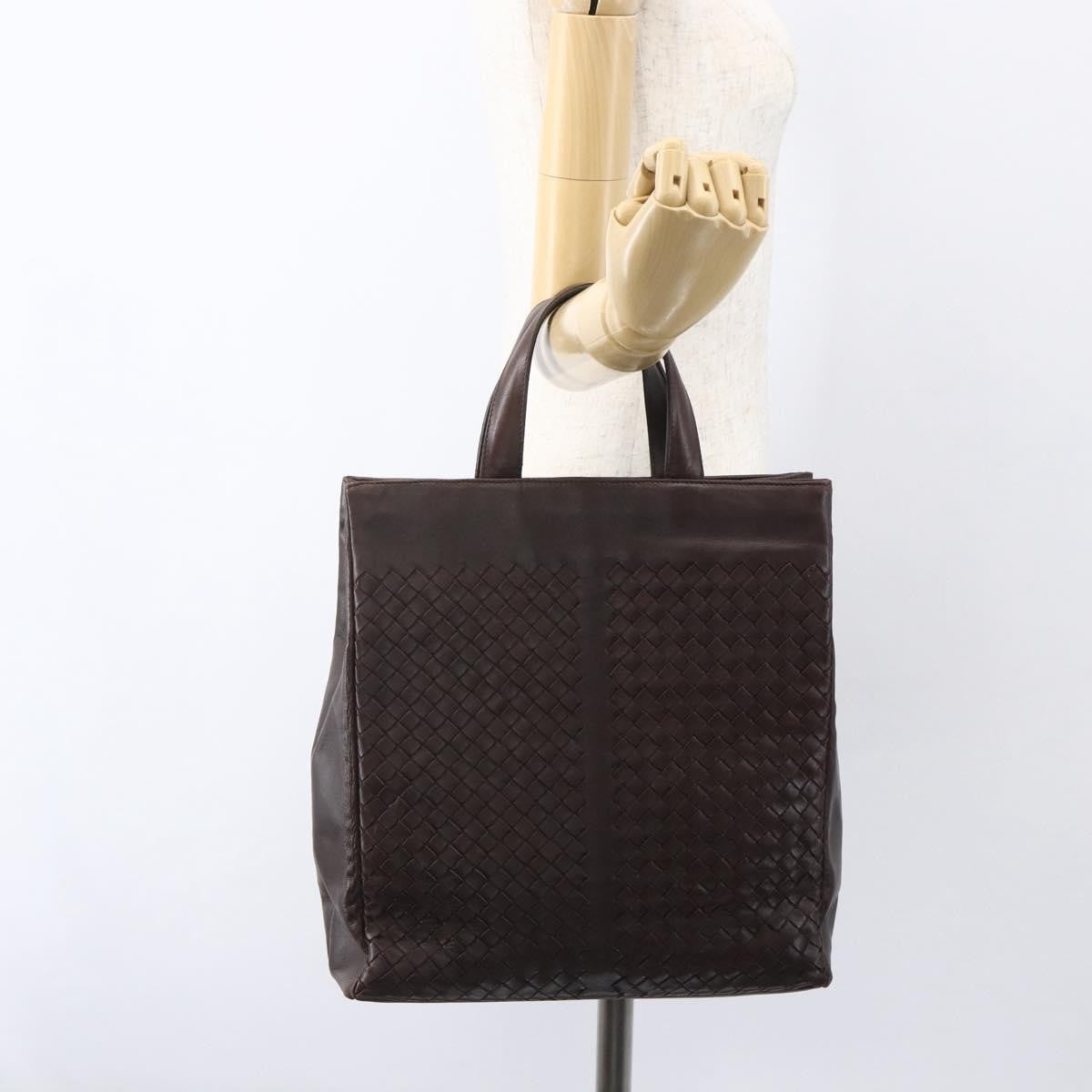 Bottega Veneta Intrecciato Handbag Leather Brown Leather Handbag
