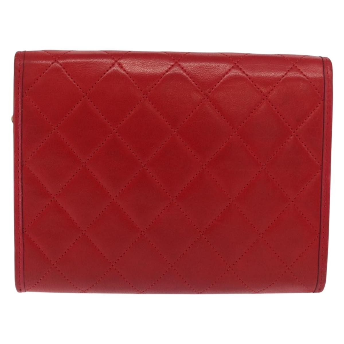 Chanel Vintage Clutch Leather Red Leather Clutche & Pouche Bag