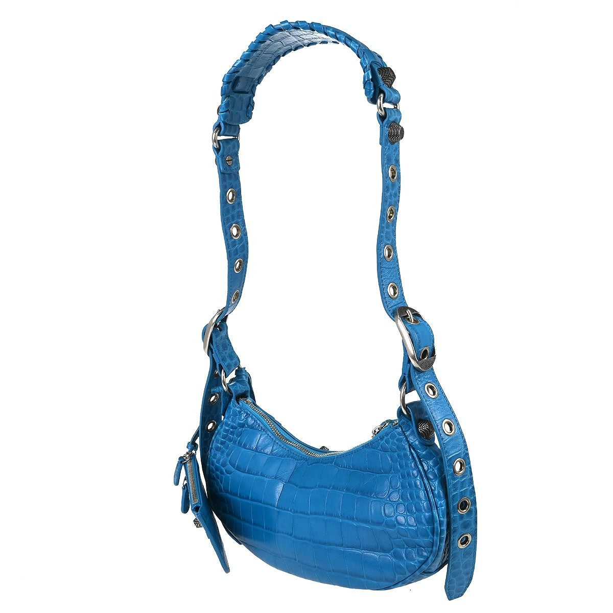 Balenciaga Le Cagole Giant Studs Shoulder Bag Leather Blue Leather Shoulder Bag