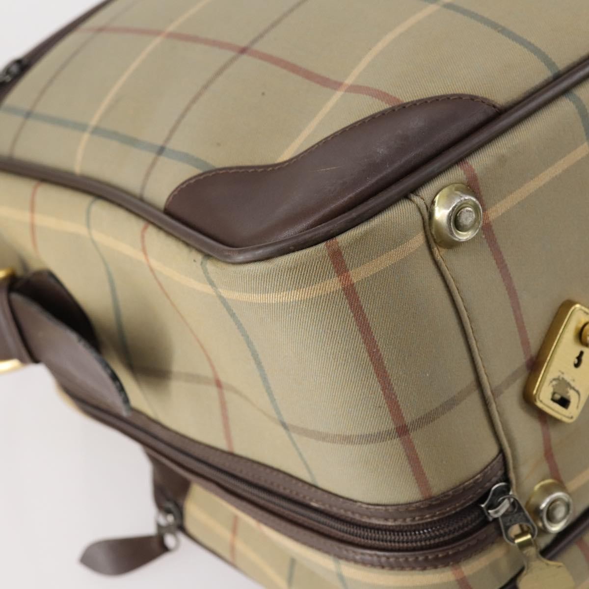 Burberry Nova Check Boston Bag Canvas Beige Canvas Travel Bag