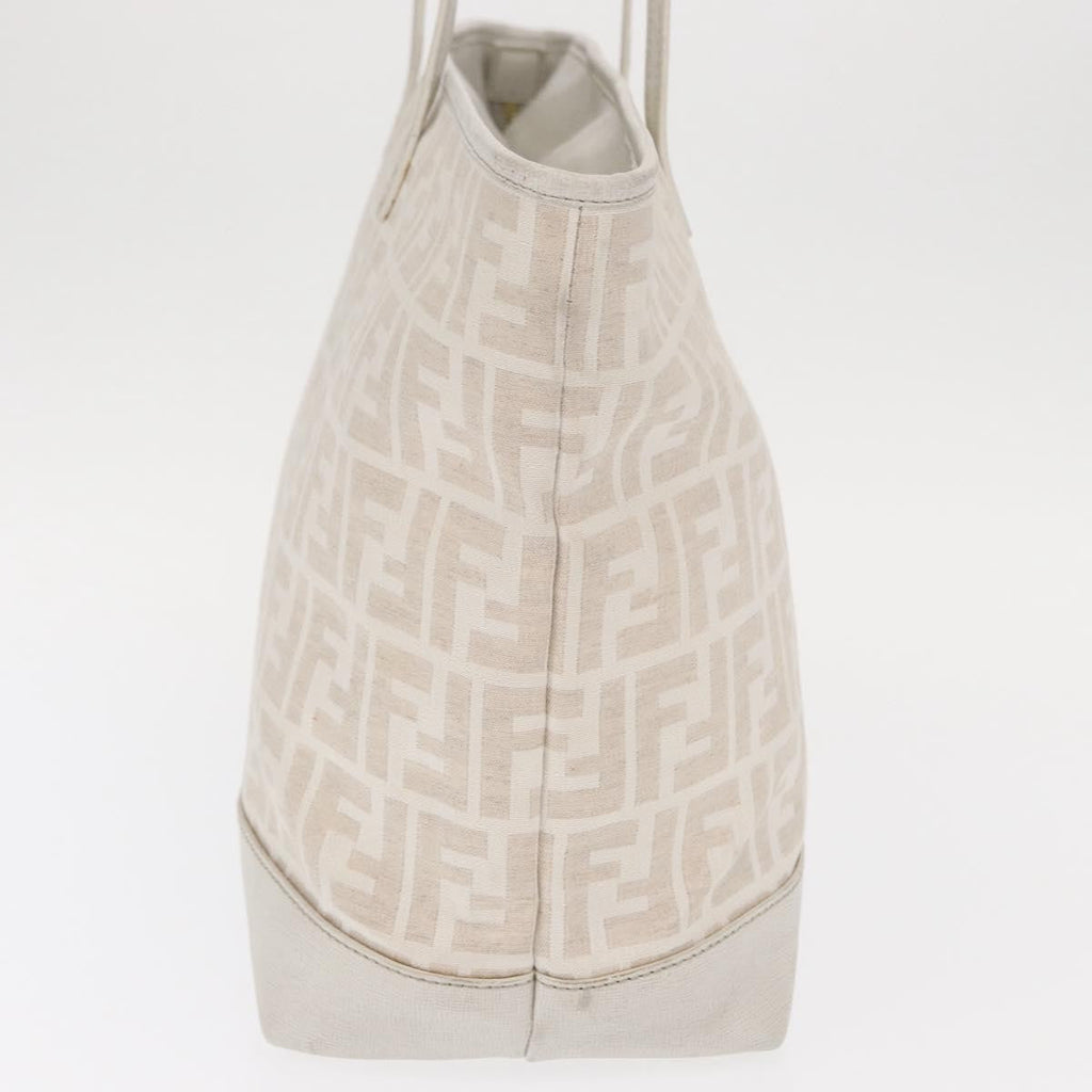 Fendi Roll Tote Zucca Canvas And Leather Beige Canvas Tote Bag Bag