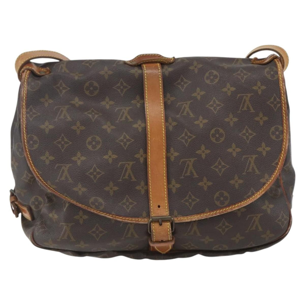Louis Vuitton Saumur Handbag Monogram Canvas Brown Canvas Shoulder Bag