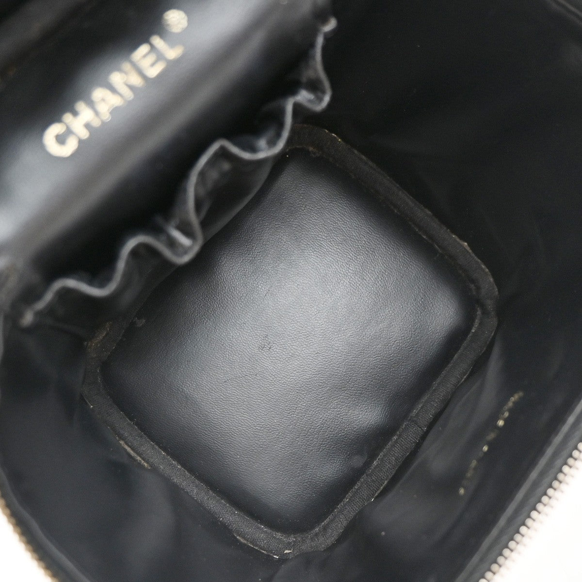 Chanel Vintage Timeless Cosmetic Case Caviar Black Leather Handbag