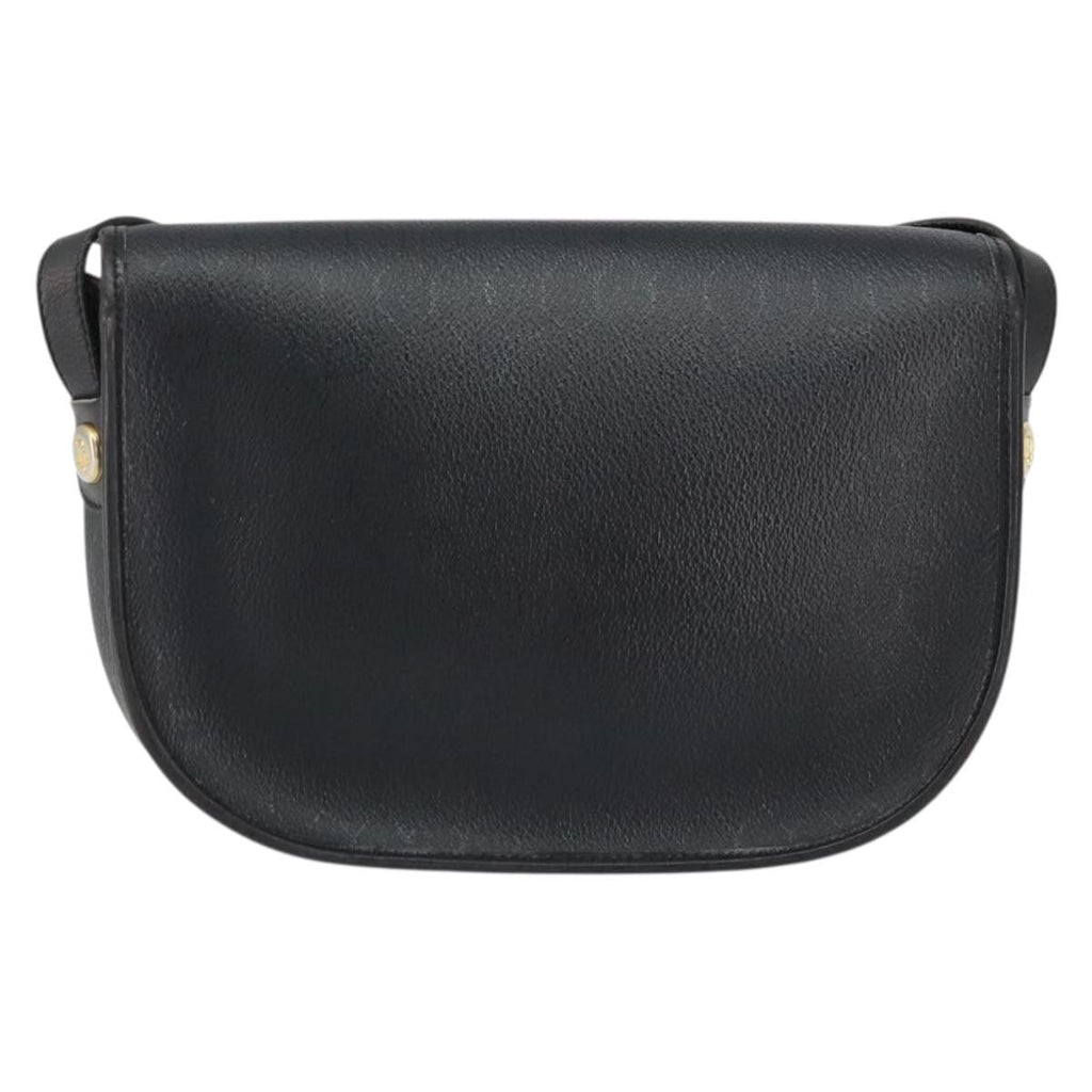 Christian Dior Vintage Honeycomb Flap Crossbody Bag Canvas And Leather Black Canvas Shoulder Bag Bag (Pre-Owned)