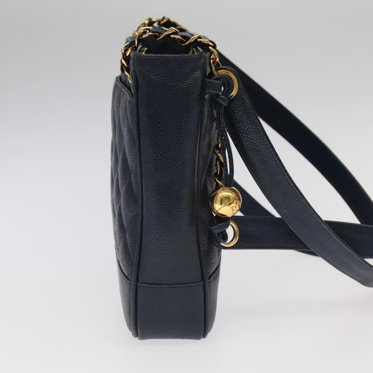 Chanel Vintage Shoulder Bag Leather Navy Leather Shoulder Bag Bag