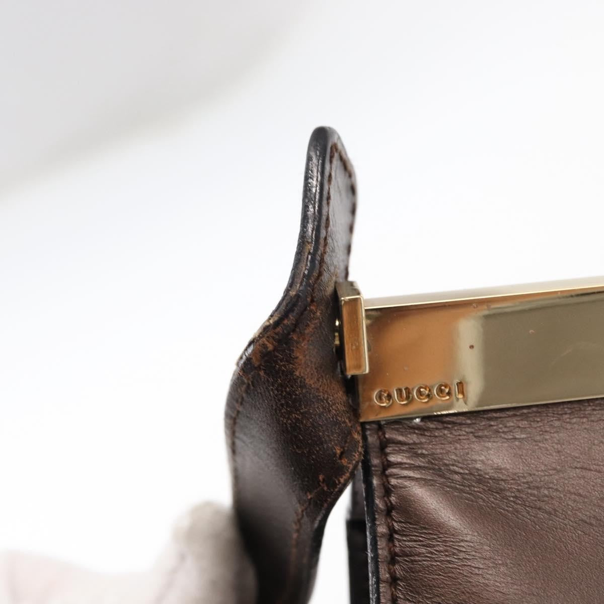 Gucci Vintage Shoulder Bag Leather Brown Leather Shoulder Bag Bag (Pre-Owned)