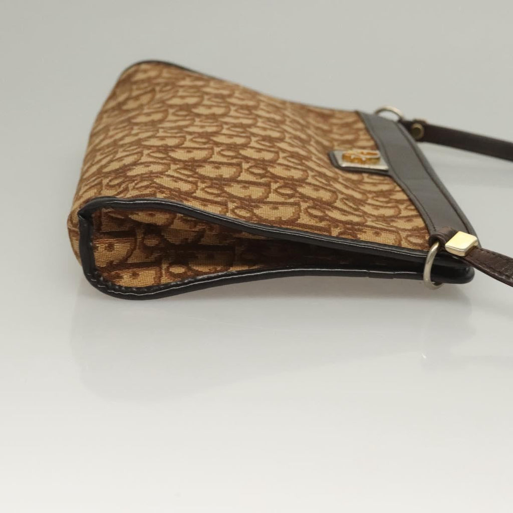 Christian Dior Vintage Trotter Shoulder Bag Canvas Brown Canvas Bag (Pre-Owned)