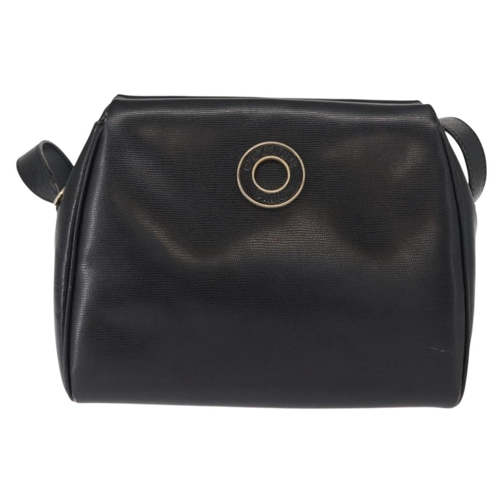 Celine Vintage Circle Logo Crossbody Bag Leather Black Leather Shoulder Bag Bag