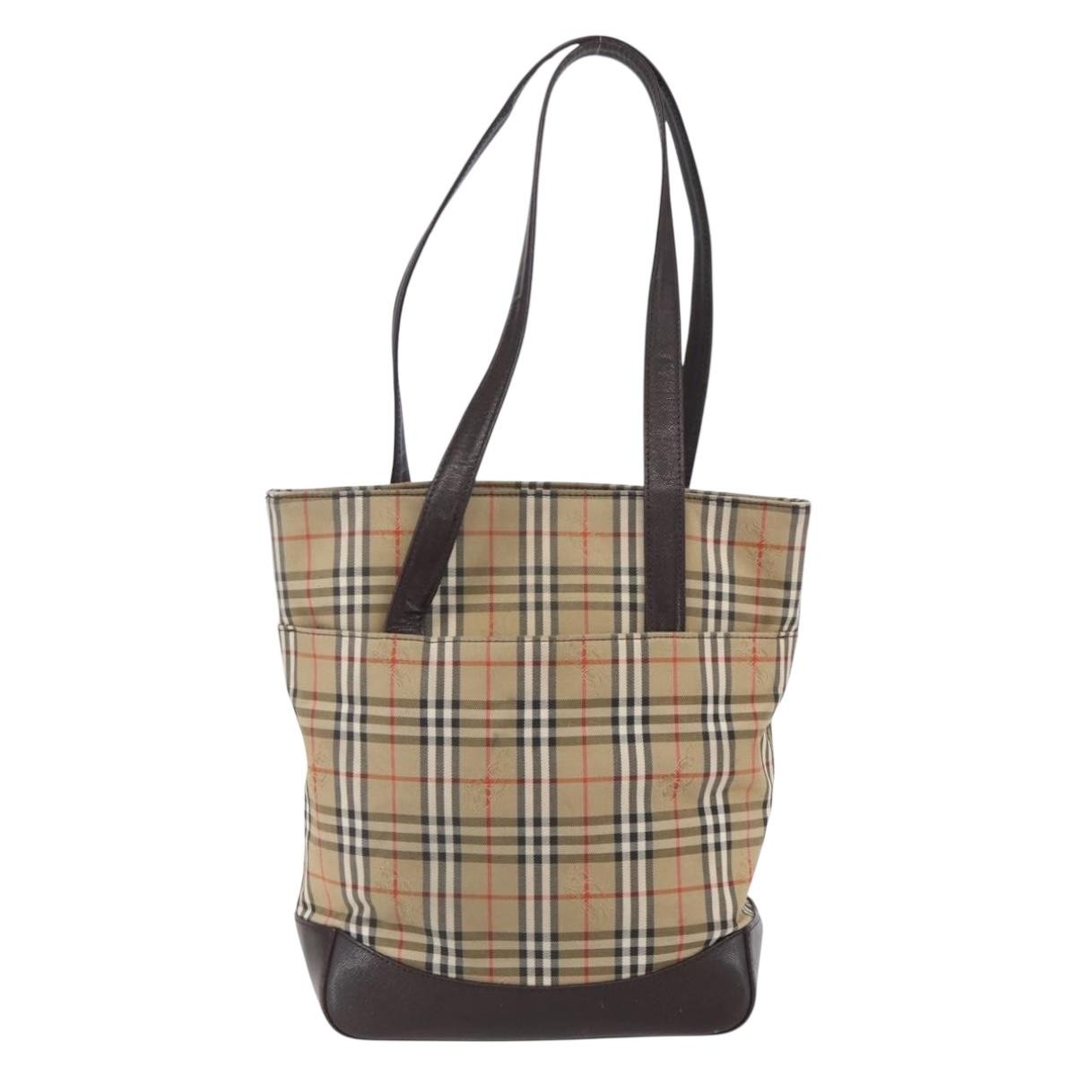 Burberry Vintage Tote Bag Canvas Beige Canvas Tote Bag