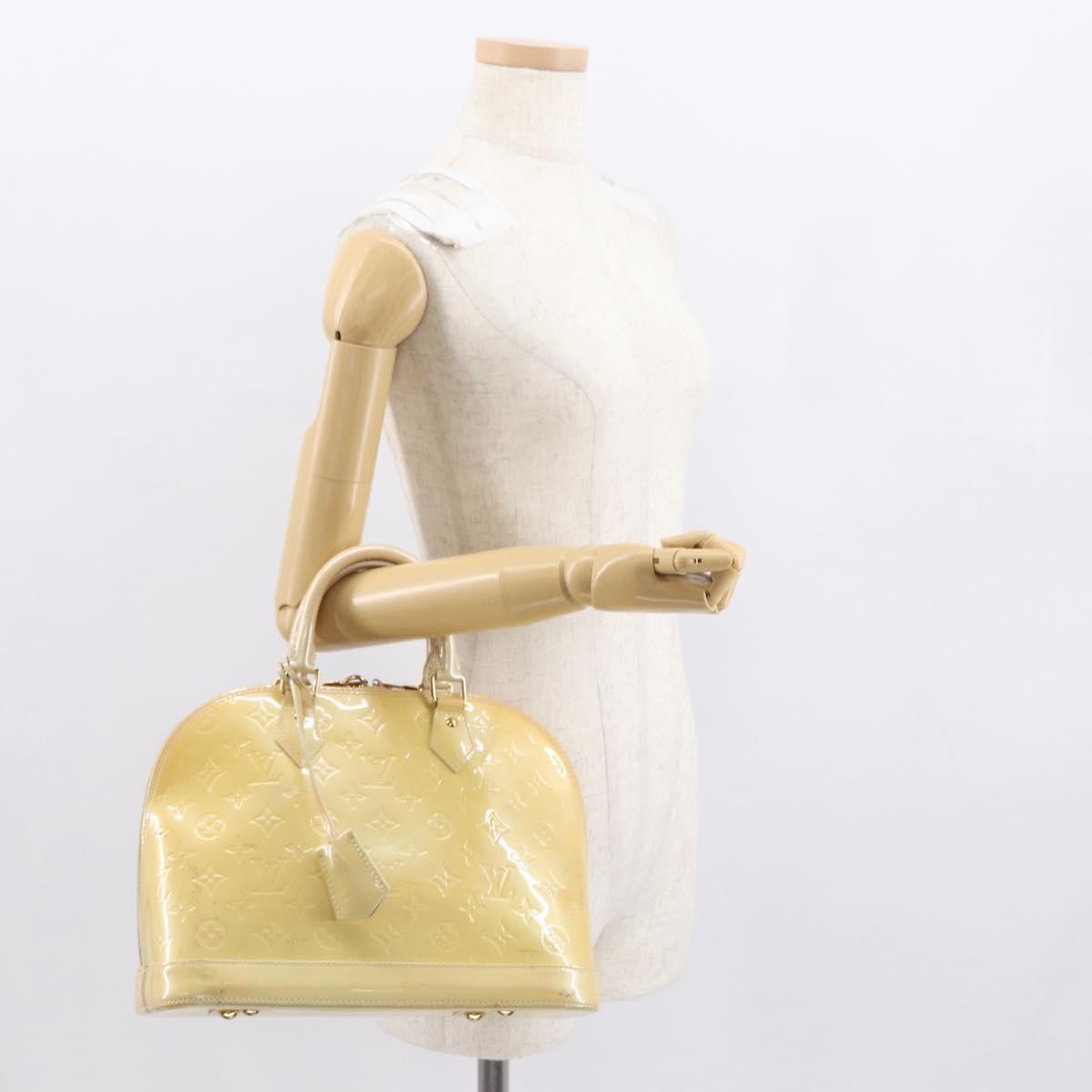 Louis Vuitton Alma Handbag Monogram Vernis Beige Patent_Leather Handbag