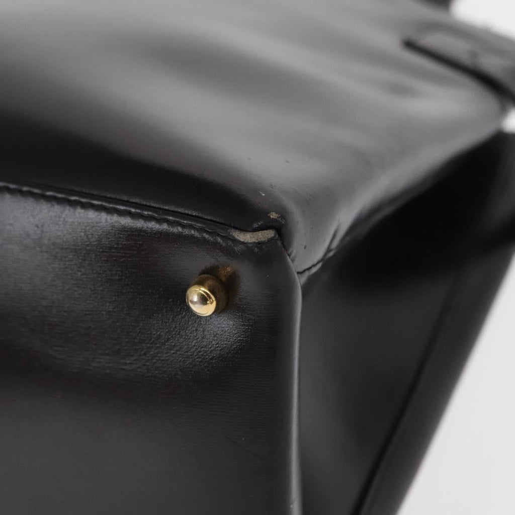 Gucci Vintage Handbag Leather Black Leather Handbag (Pre-Owned)
