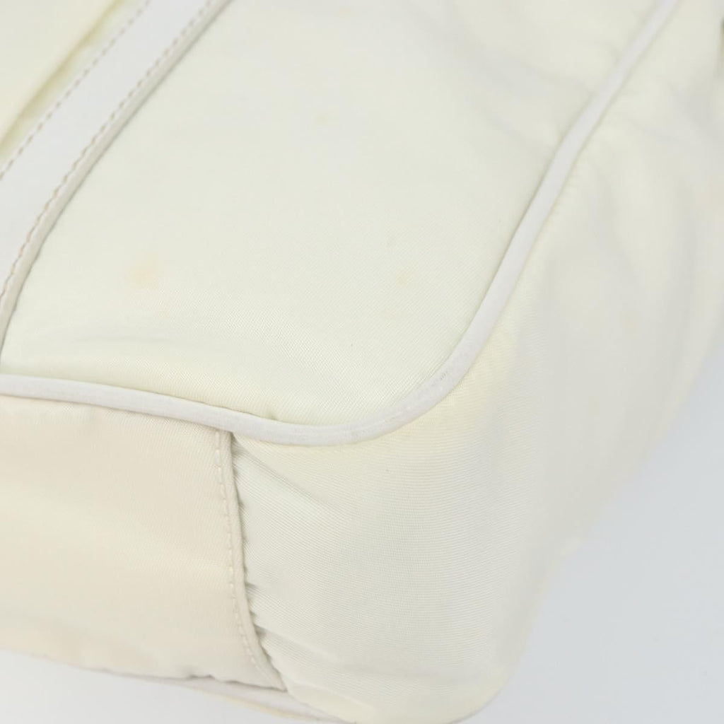 Prada Vintage Tote Tessuto With Leather White Nylon Tote Bag Bag