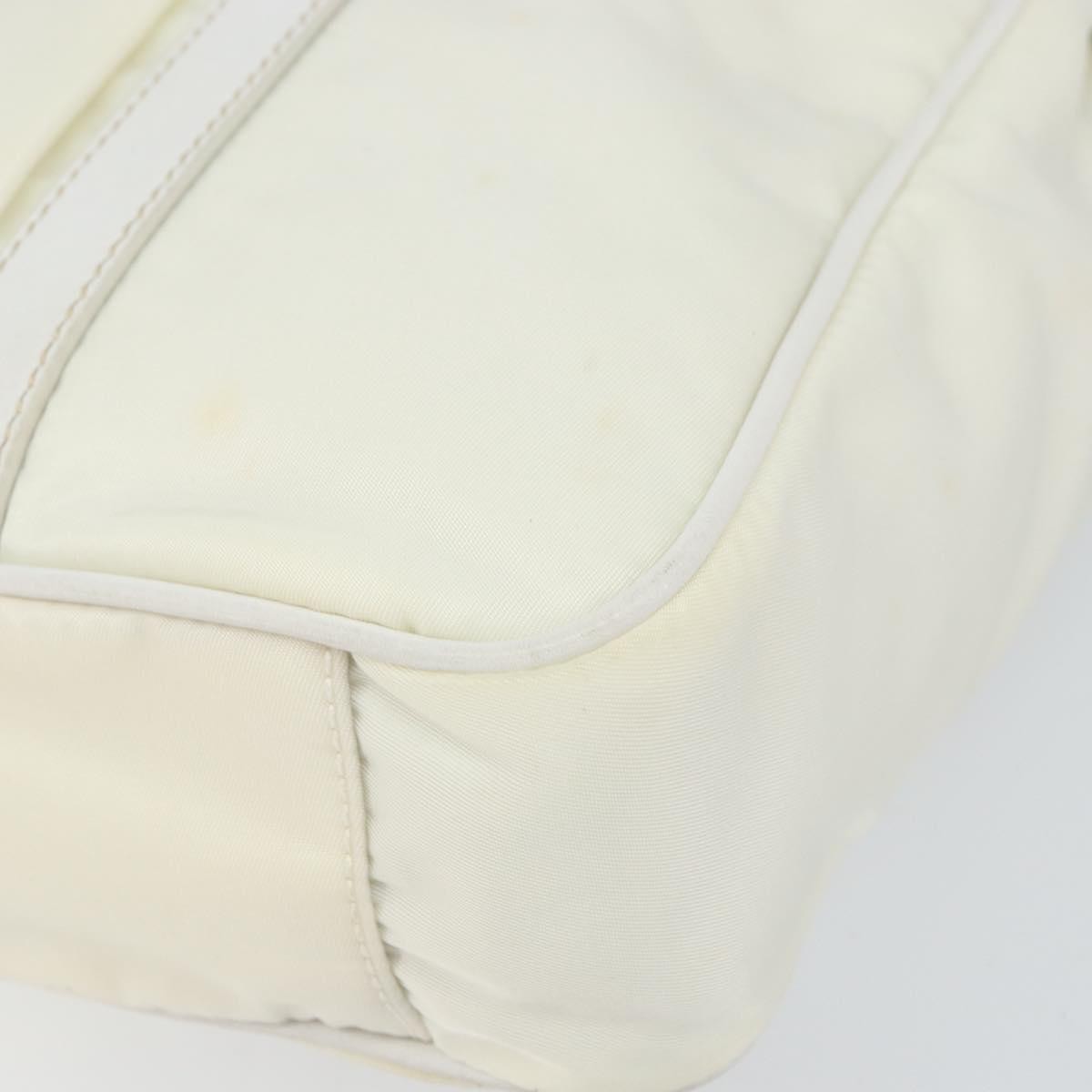 Prada Vintage Tote Tessuto With Leather White Nylon Tote Bag Bag