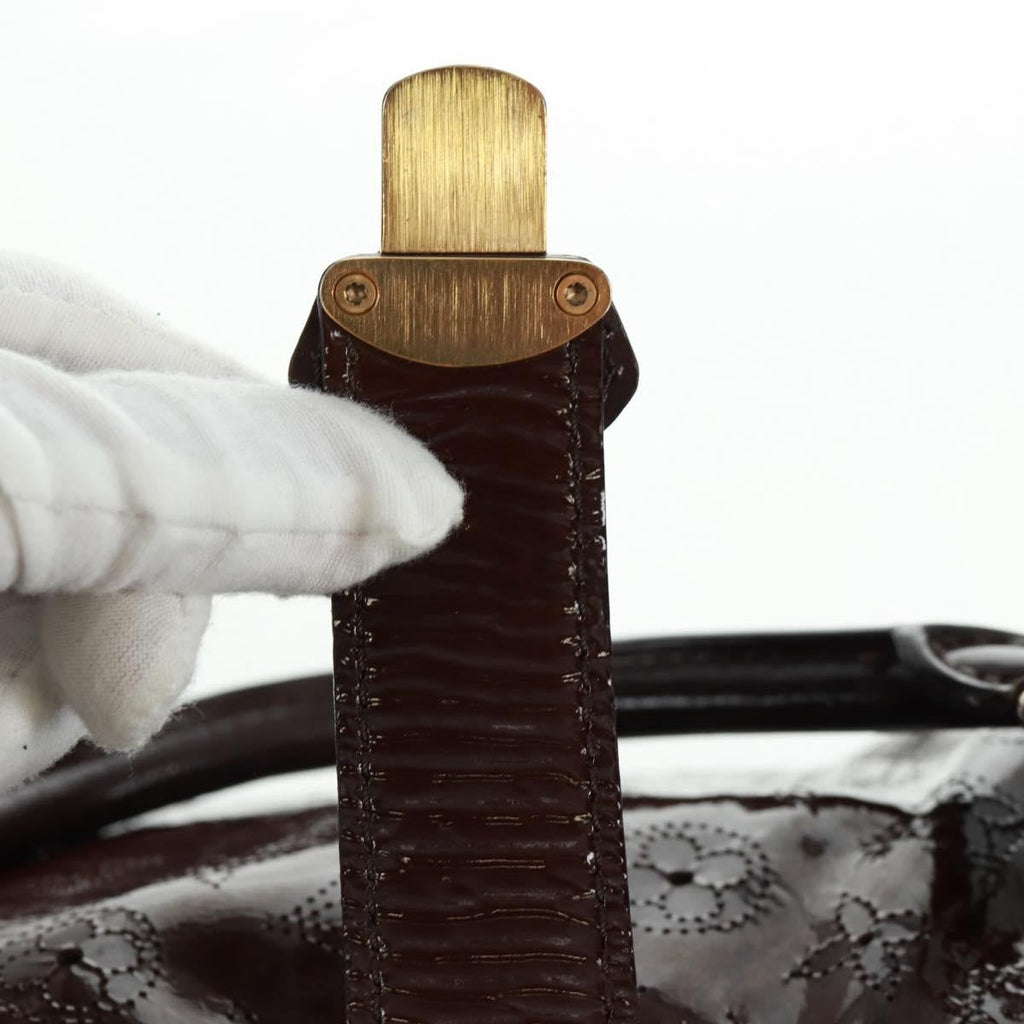 Louis Vuitton L Hobo Surya Leather Brown Patent_Leather Tote Bag