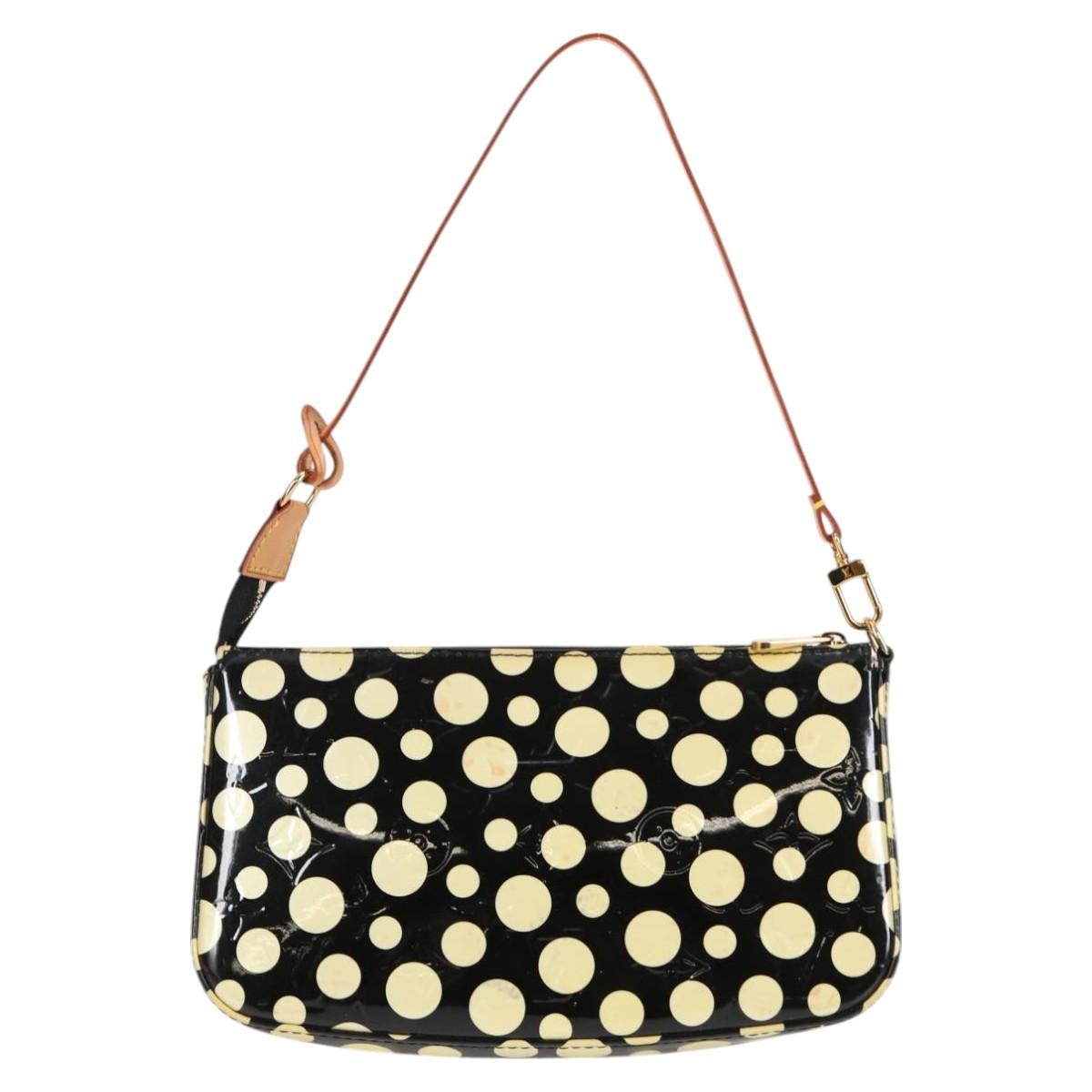 Louis Vuitton Pochette Accessoires Nm Kusama Infinity Dots Monogram Vernis Black Patent_Leather Clutche & Pouche Bag