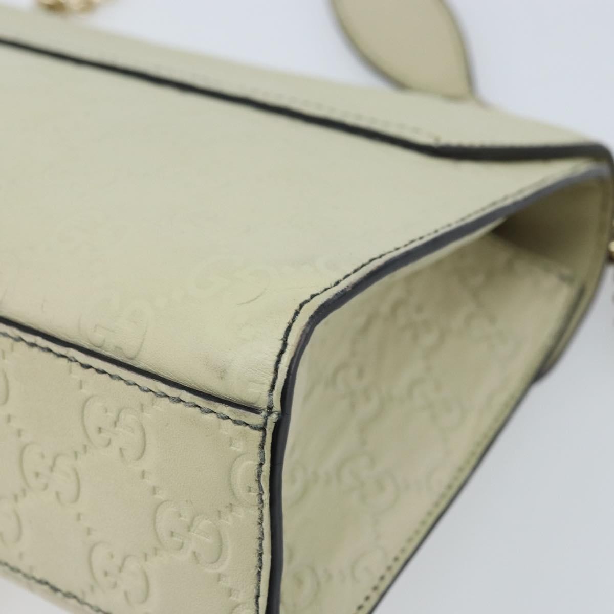 Gucci Emily Chain Flap Bag Guccissima Leather Beige Leather Shoulder Bag Bag (Pre-Owned)