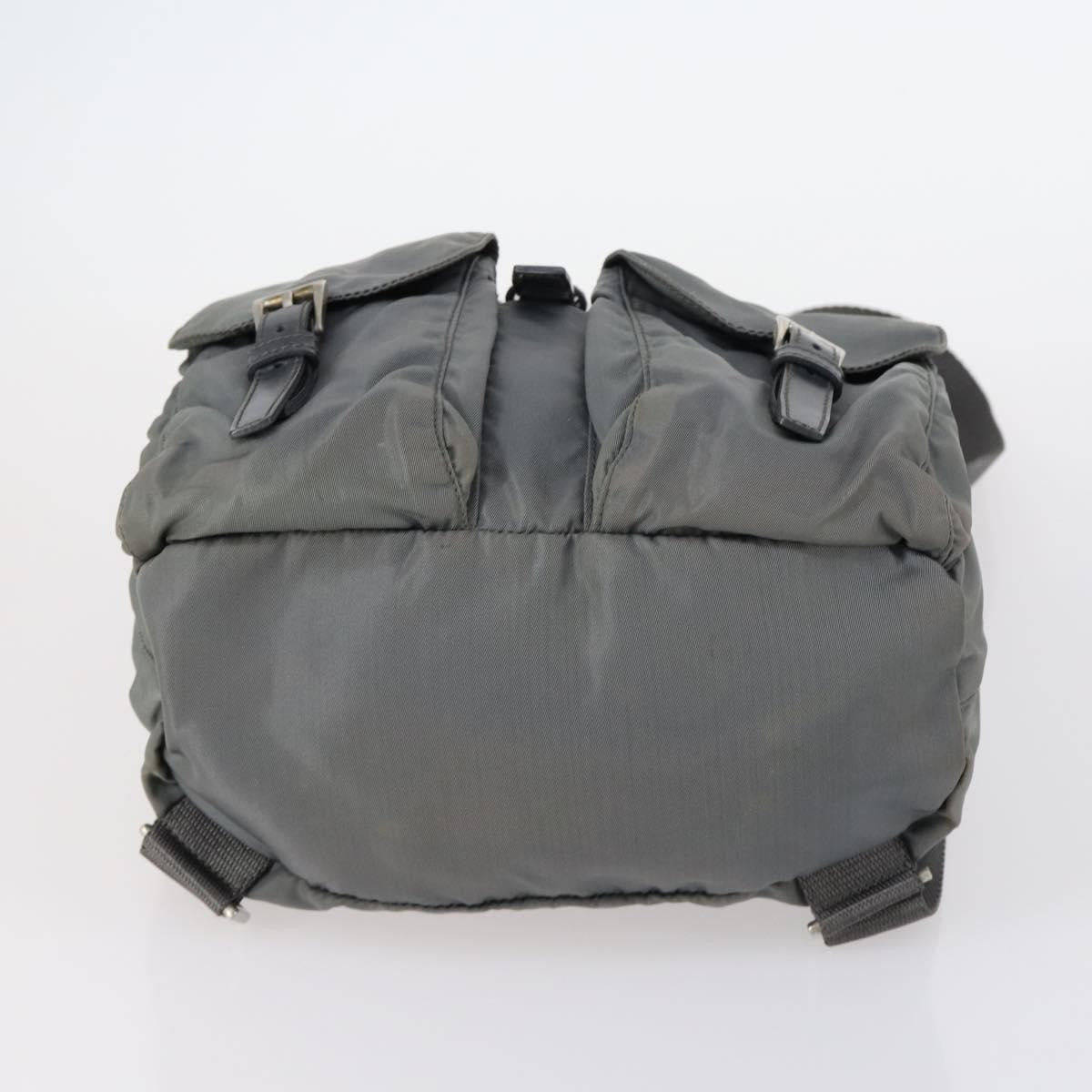 Prada Double Front Pocket Backpack Tessuto Gray Nylon Backpack Bag