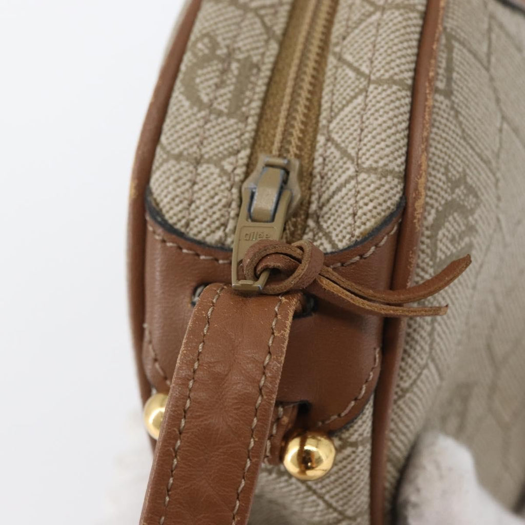 Christian Dior Vintage Honeycomb Shoulder Bag Canvas And Leather Beige Canvas Shoulder Bag Bag (Pre-Owned)