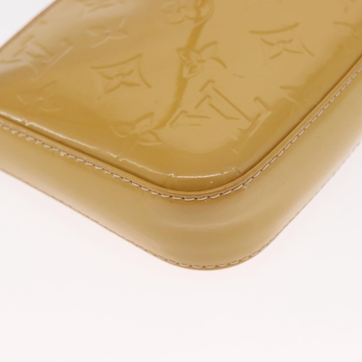 Louis Vuitton Pochette Accessoires Nm Monogram Vernis Yellow Patent_Leather Clutche & Pouche Bag