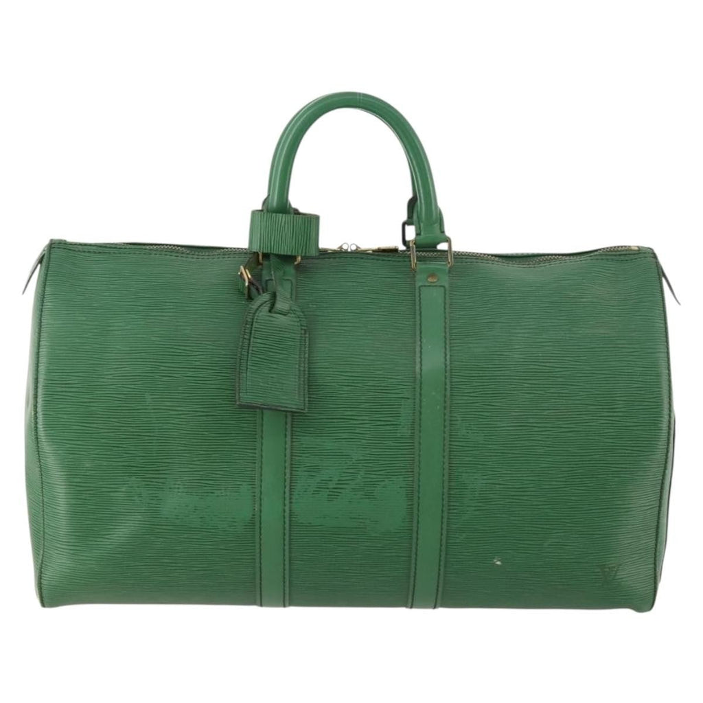 Louis Vuitton Keepall Bag Epi Leather Green Leather Travel Bag