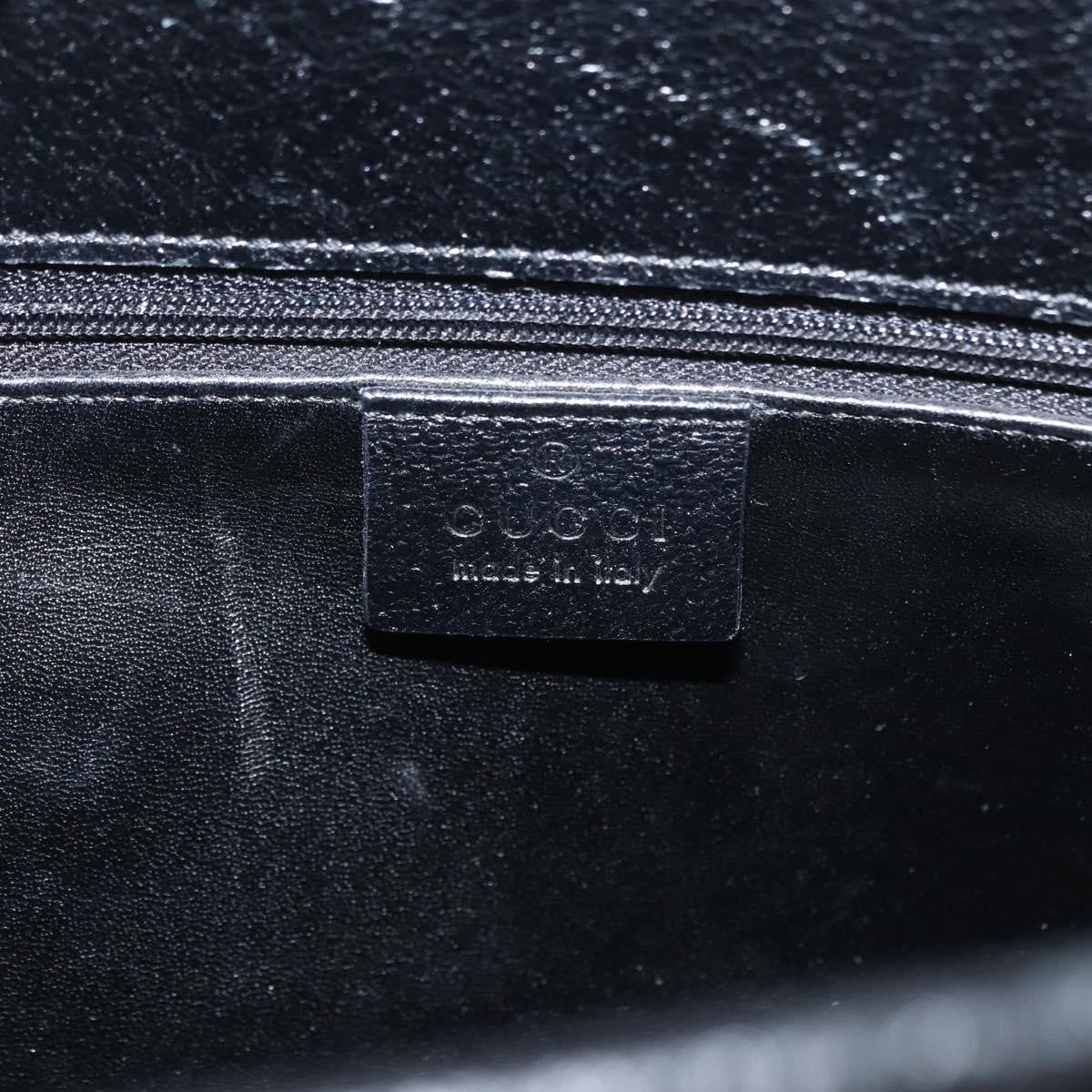 Gucci Vintage Bamboo Handle Bag Leather Black Leather Handbag (Pre-Owned)