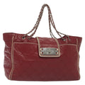 Chanel Vintage Reissue Chain Shopping Tote Leather Red Leather Bag