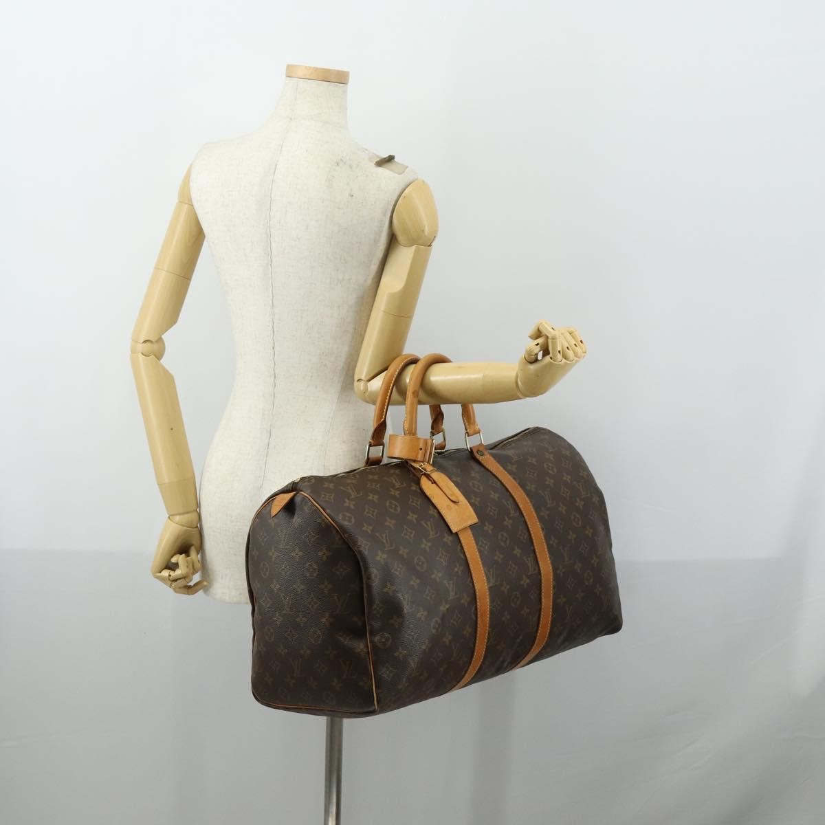 Louis Vuitton Keepall Bag Monogram Canvas Brown Canvas Travel Bag
