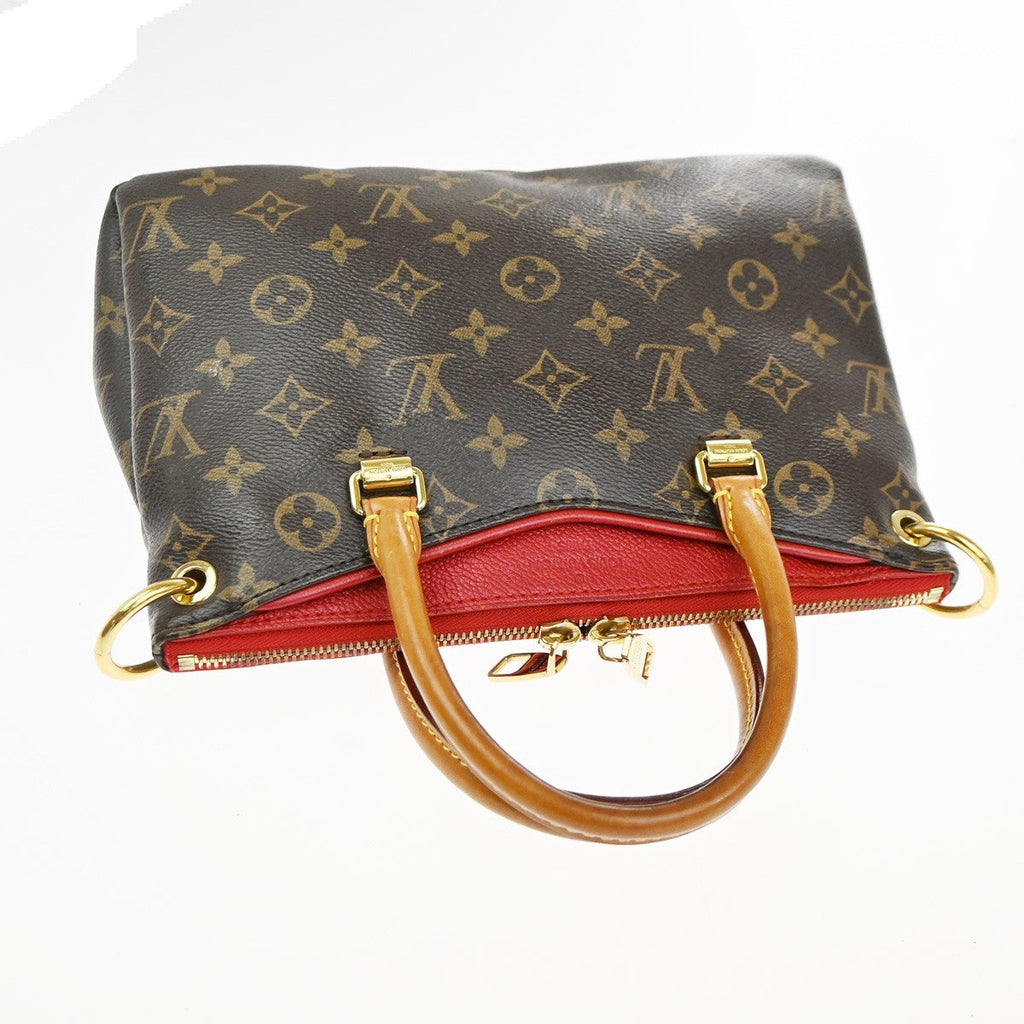 Louis Vuitton Pallas Tote Monogram Canvas With Leather Brown Canvas Handbag