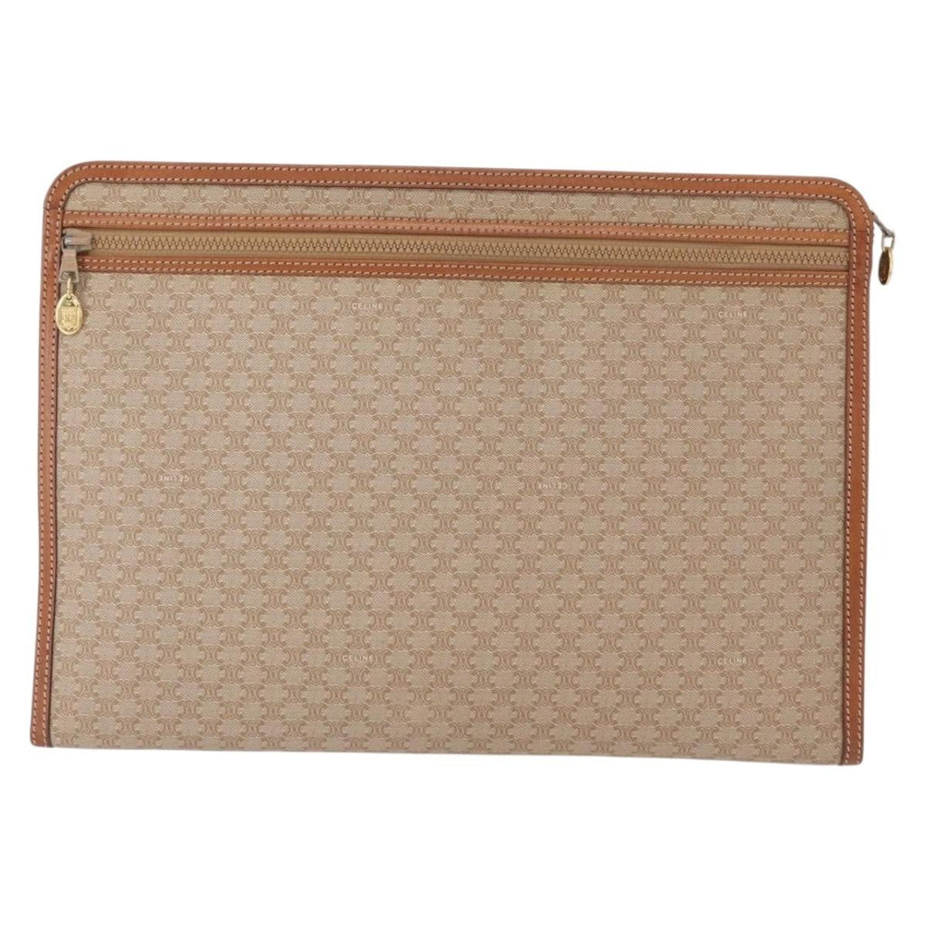 Celine Macadam Pochette Clutch Beige Pvc Clutche & Pouche Bag