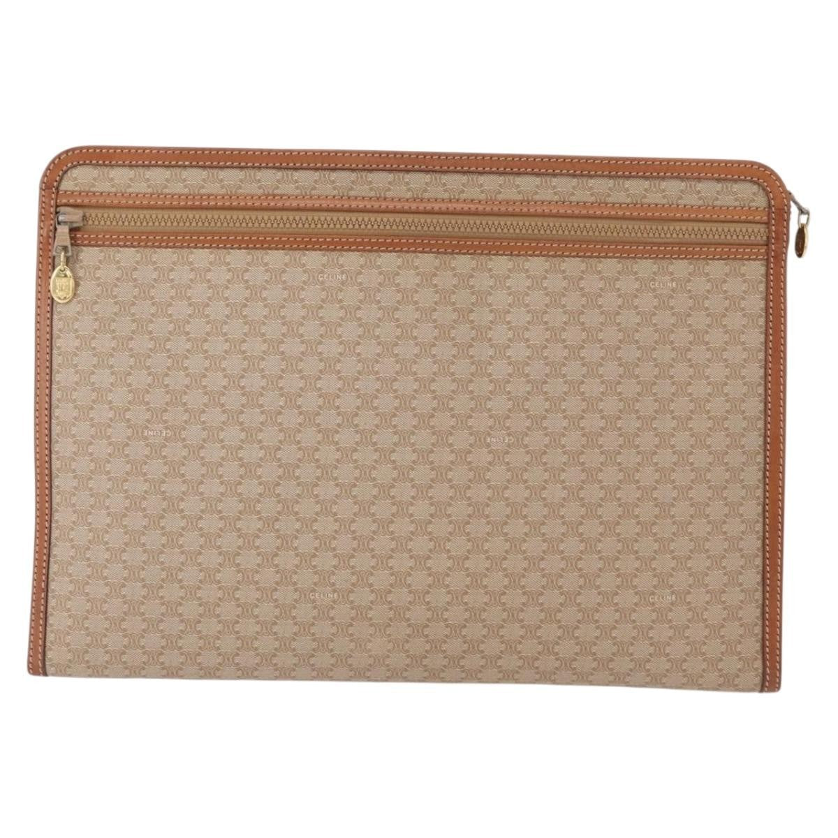 Celine Macadam Pochette Clutch Beige Pvc Clutche & Pouche Bag