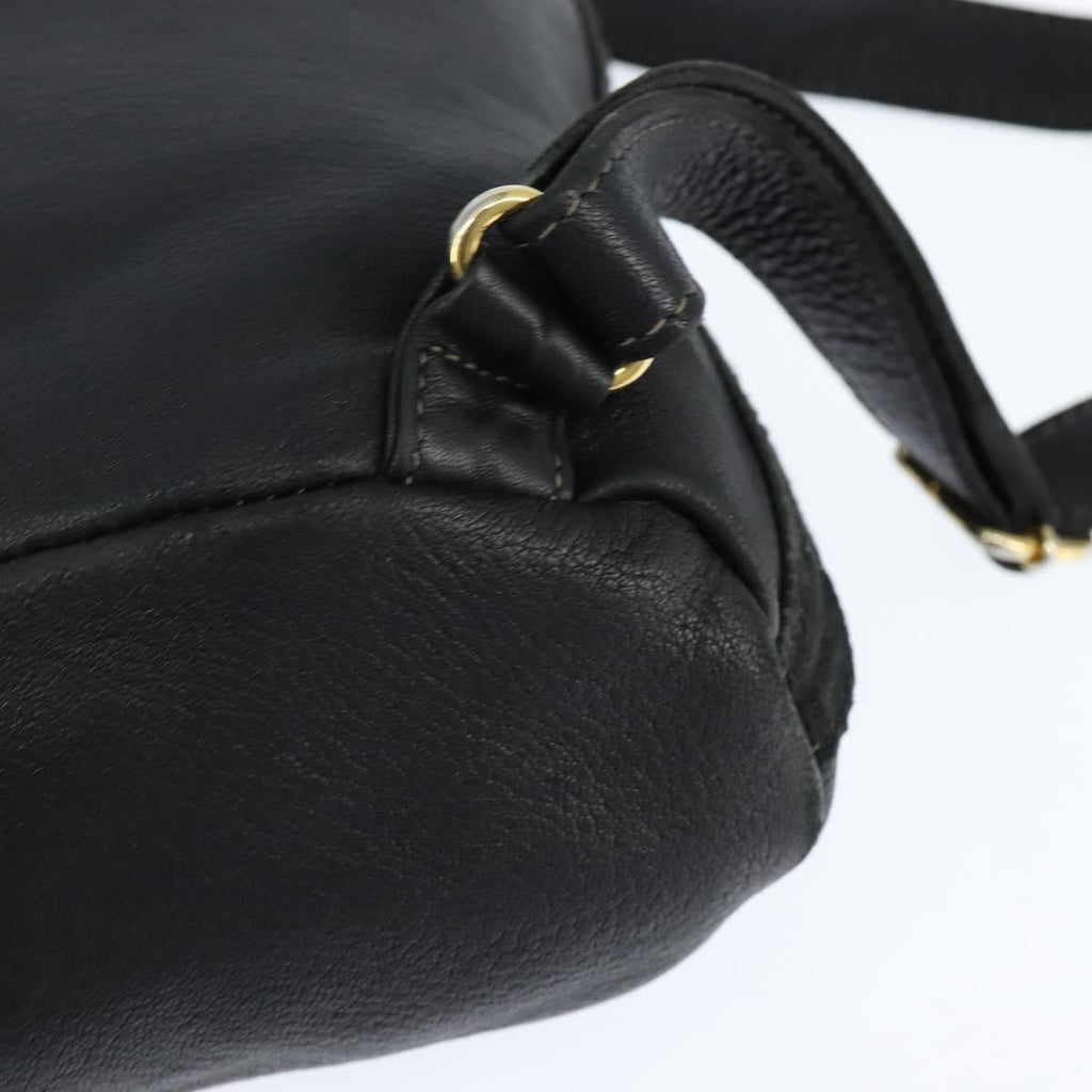 Fendi Logo Flap Drawstring Backpack Leather Black Leather Backpack Bag
