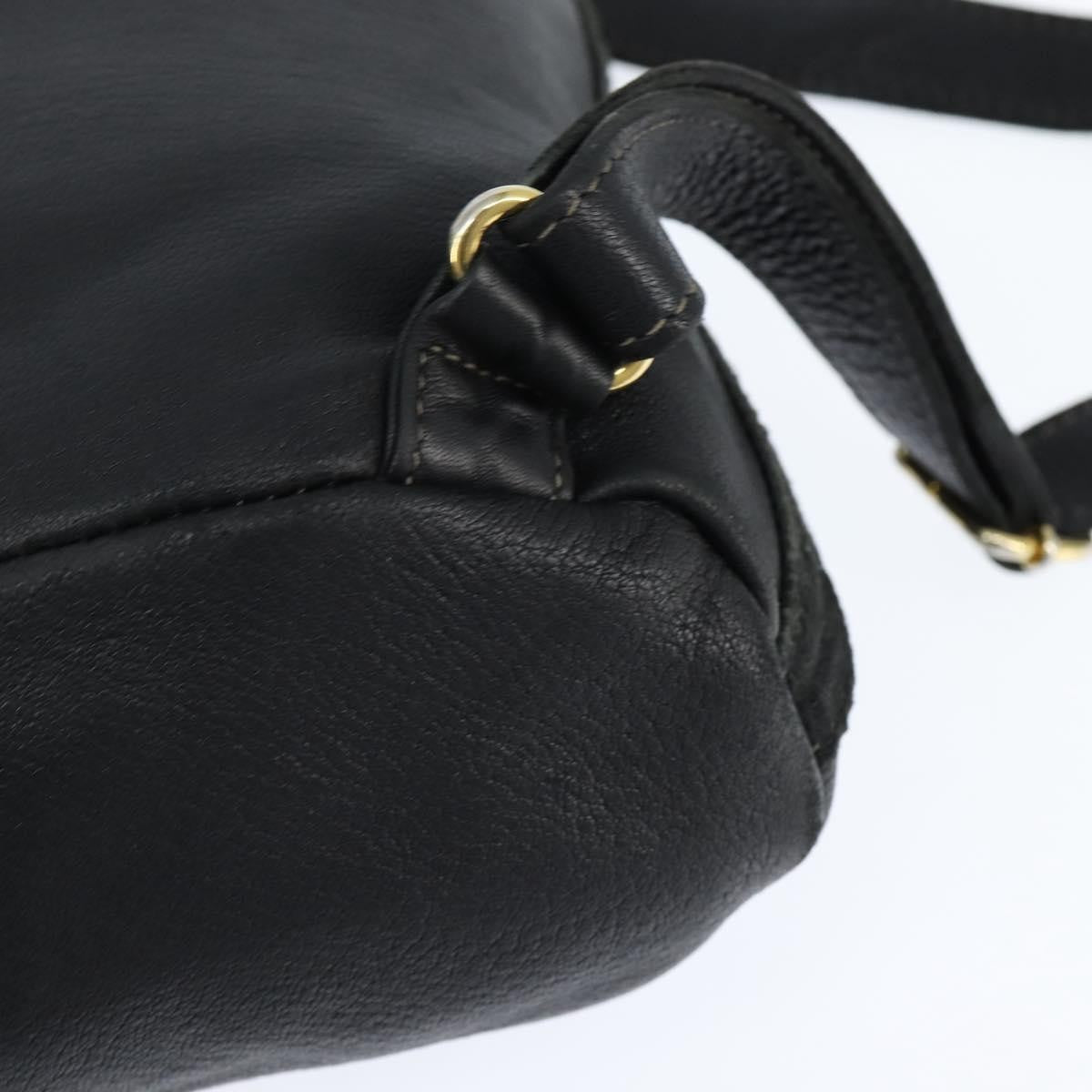 Fendi Logo Flap Drawstring Backpack Leather Black Leather Backpack Bag