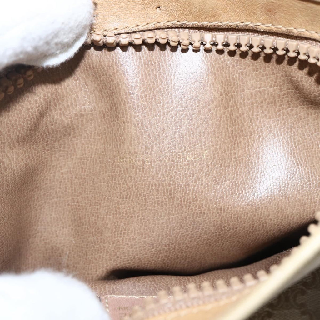 Celine Vintage Macadam Shoulder Bag Canvas Beige Canvas Shoulder Bag Bag