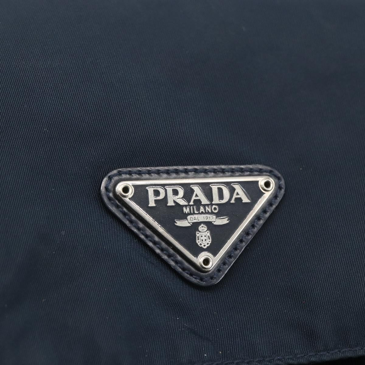 Prada Zip Buckle Messenger Bag Tessuto Navy Nylon Shoulder Bag Bag