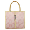 Gucci Jackie 1961 Tote Gg Denim And Leather Pink Canvas Handbag (Pre-Owned)
